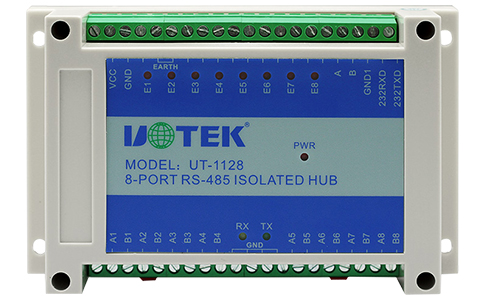 宇泰工業(yè)級8路RS-485串口集線器_UT-1128 工業(yè)級RS-232/RS-485轉(zhuǎn)8PORT RS-485集線器